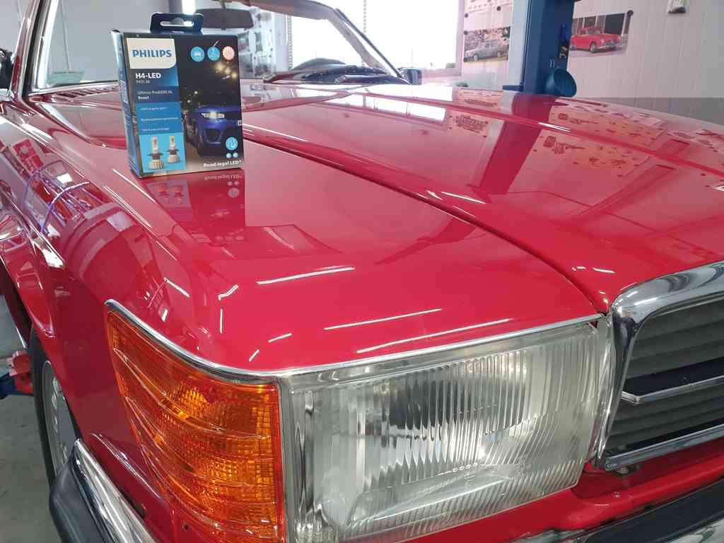 Hoe verbetert u lichtopbrengst koplampen Mercedes r 107 SL (1) Hoe verbetert u lichtopbrengst koplampen Mercedes r 107 SL